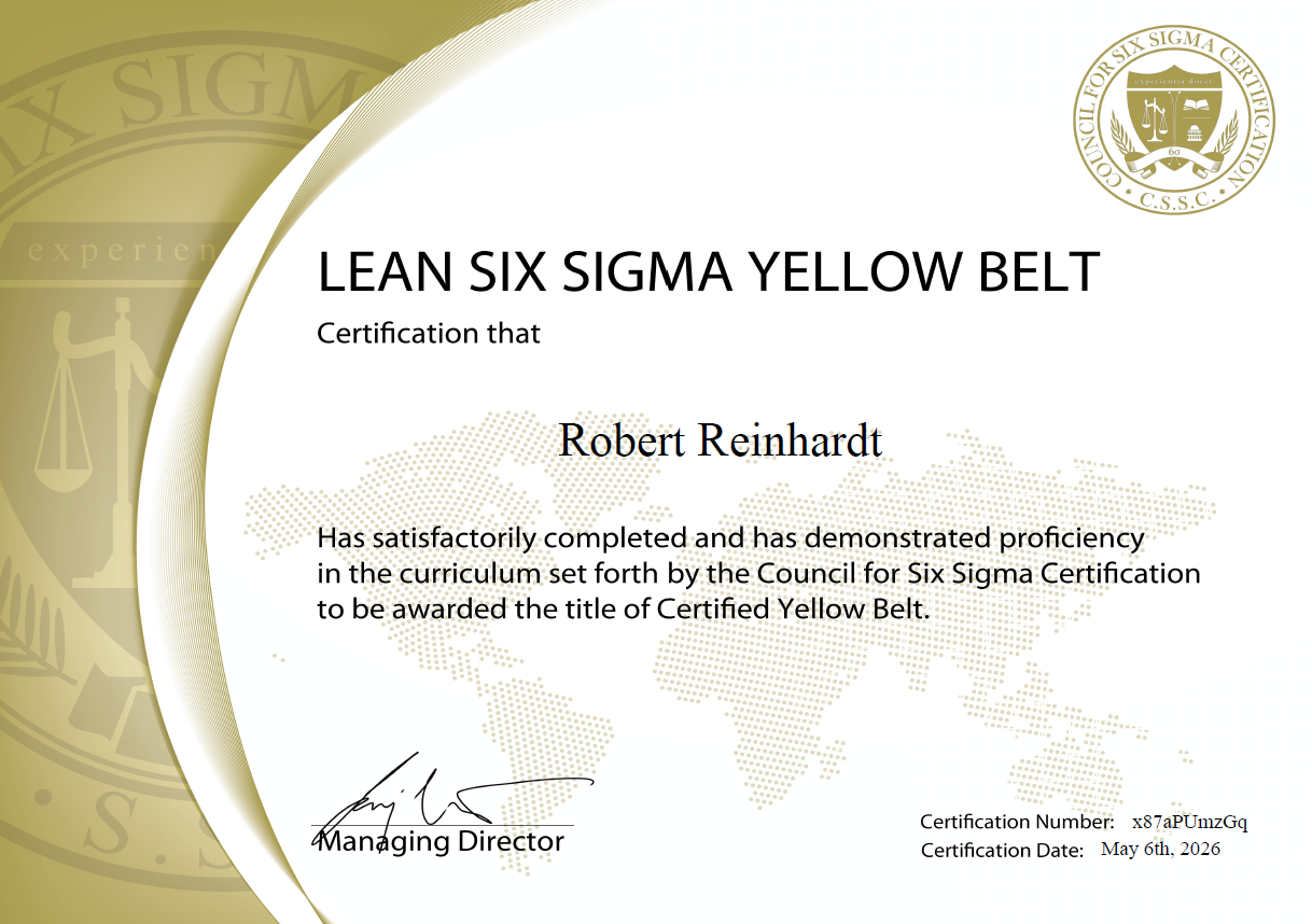 Lean Six Sigma Yellow Belt Certification